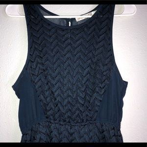 Liberty Love: Navy Blue High-Low Sheer Back Dress